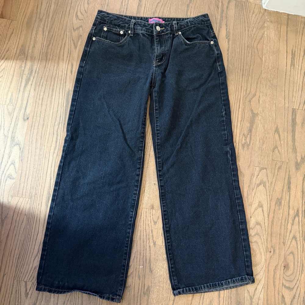 Edikted Dark Wash Wide-Leg Jeans